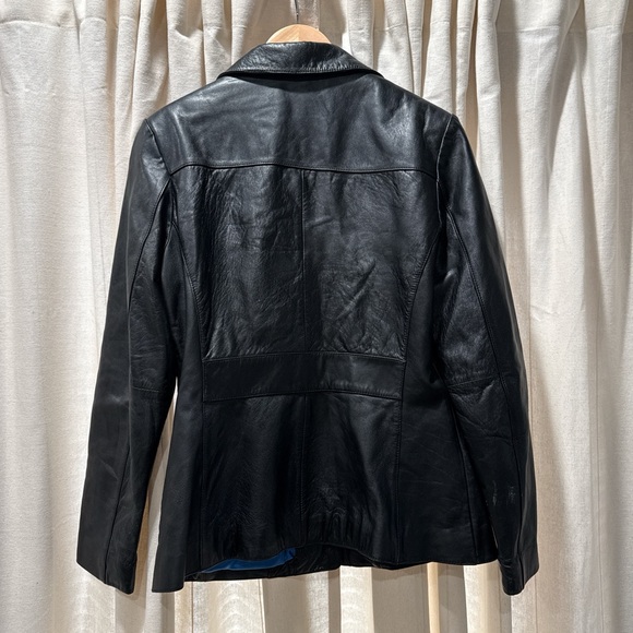 VTG Y2K Wilson’s Leather Black Blazer Small - Picture 4 of 6